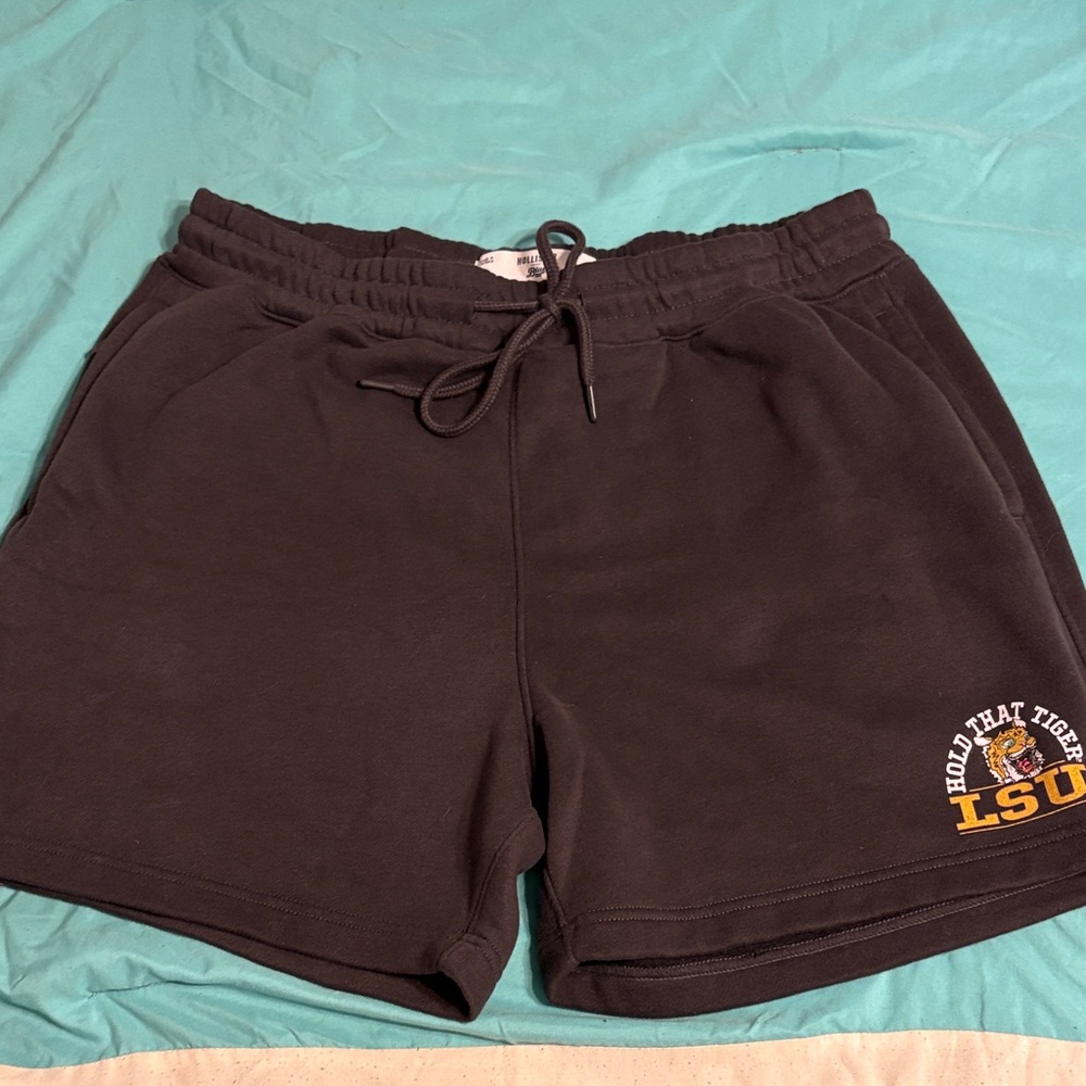 Hollister Black Athletic Shorts with LSU Logo